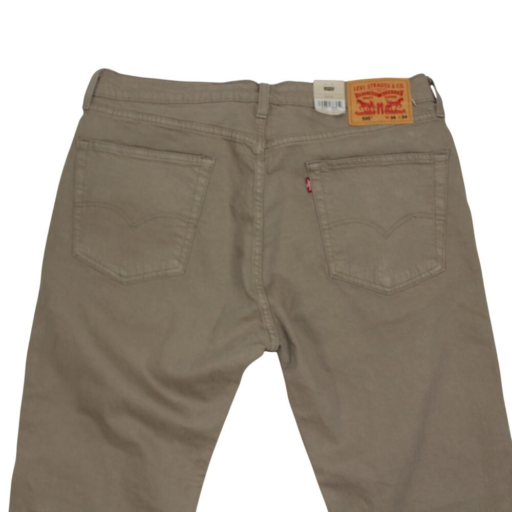 Levi's 505 36x34 New Tan Canvas Regular Fit Workwear Men's Denim Jeans - Picture 5 of 9